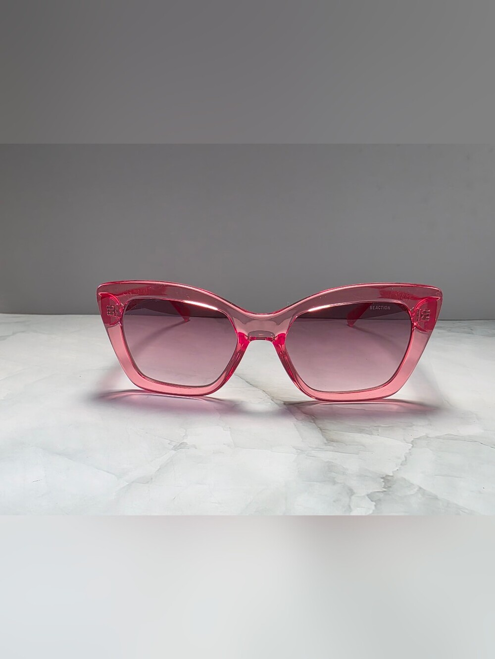 Kenneth Cole Reaction Pink Rhinestone Cat Eye Sunglasses - Picture 2 of 4